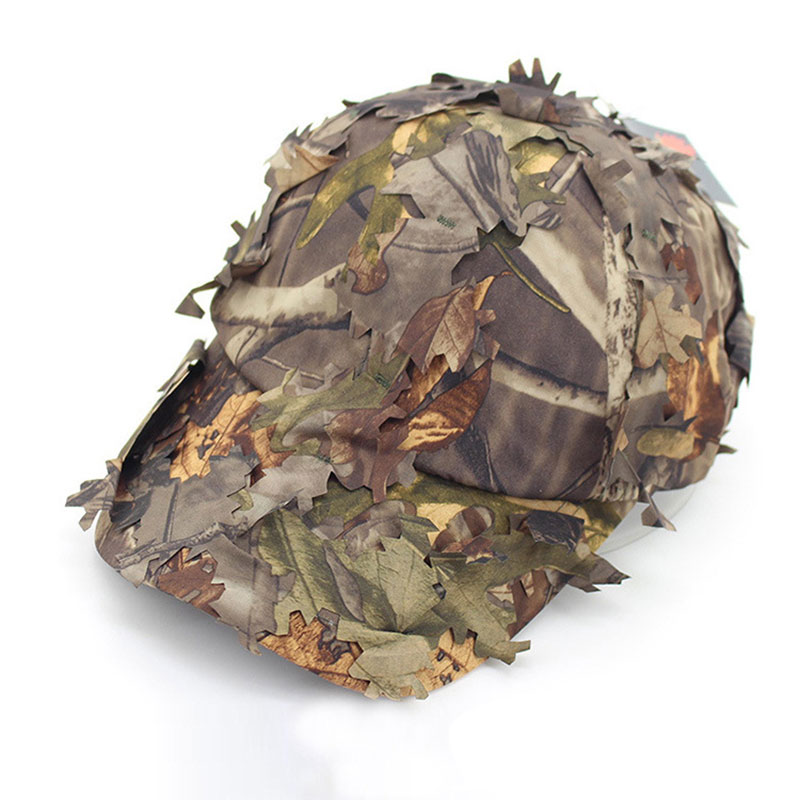 Outdoor Tactical Camouflage Baseball Hat Hunting Maple Leaves Rounded Edge Sniper Sun Protection Hat