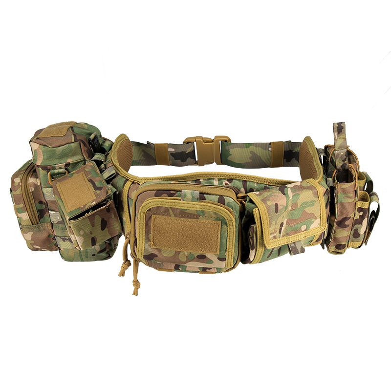 Hunting Gadget Pouch Waist Bag Adjustable Padded Patrol Duty Belt Outdoor MOLLE Belt Combat Tactical Utility Belt with Holster