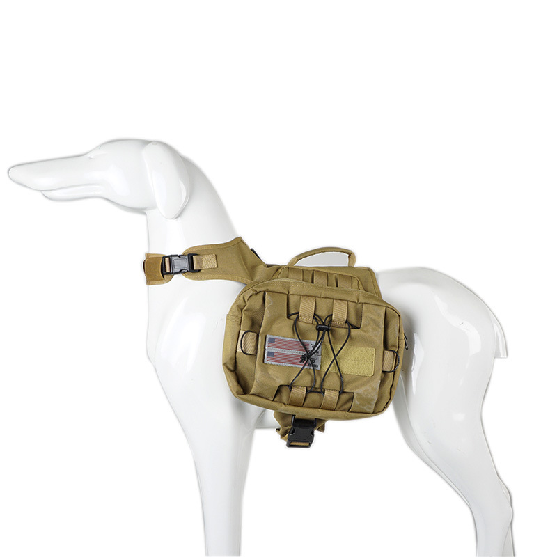 Amazon Adjustable Dog Harness Multifunctional Bag Backpack Outdoor Tactical Dog Saddle Durable Breathable Harness