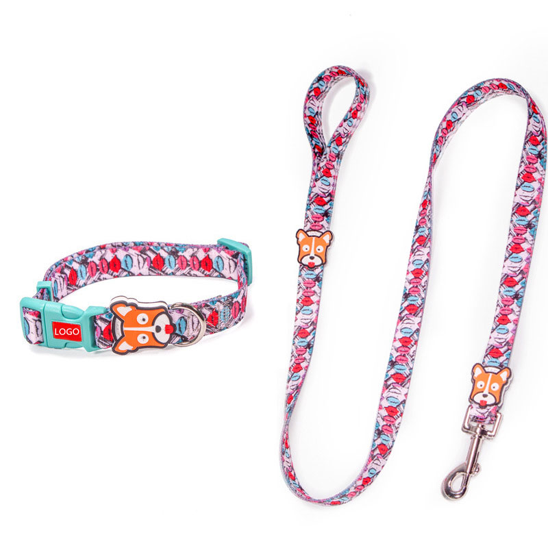 Amazon Best Seller Dog Collar And Leash Set Luxury Outdoor Walking Cute Pet Harness Set For Small And Middle Dog