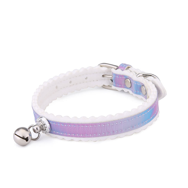 Amazon Best Seller New Pet Traction Cat Collar Gradient Color With Cat Charm Bells Reflective Adjustable Dog Collar