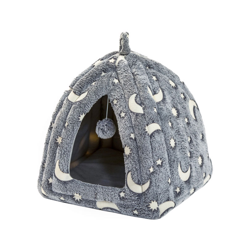 Dongguan Best-selling Pet Bed Warm Cave Nest Sleeping Bed Puppy House for Cats and Small Dogs, Noctilucent Stellate Cat House