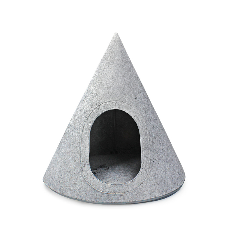 Wholesale Multi Function Flet Cloth Material triangle Pet Cabin Modern Design Cat Round Pet Bed Cushion Dog House
