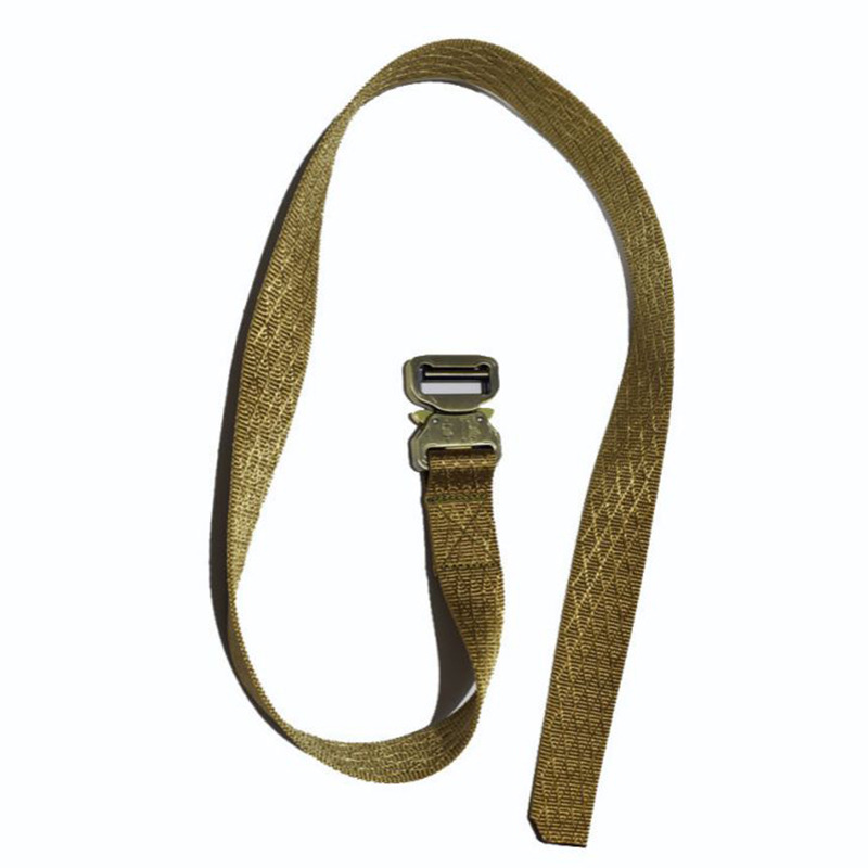 Tactical Belt Metal Eyes Mirror Snake Buckle Belt Outdoor Adjustable Nylon Inner Belt TC0093 - Gold